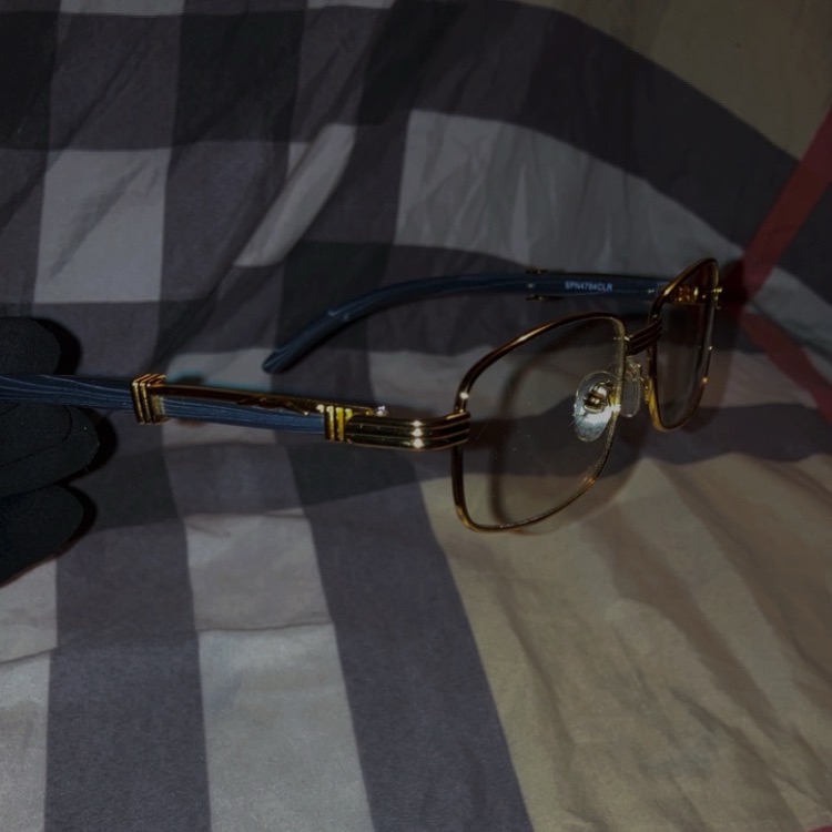 Sale! (New) Black / Gold Rimmed Squared Designer Luxury Glasses. New
